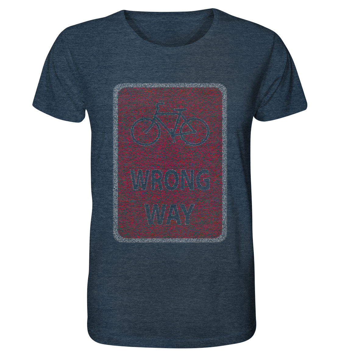 Road Sign Wrong Way - Organic Shirt (meliert)
