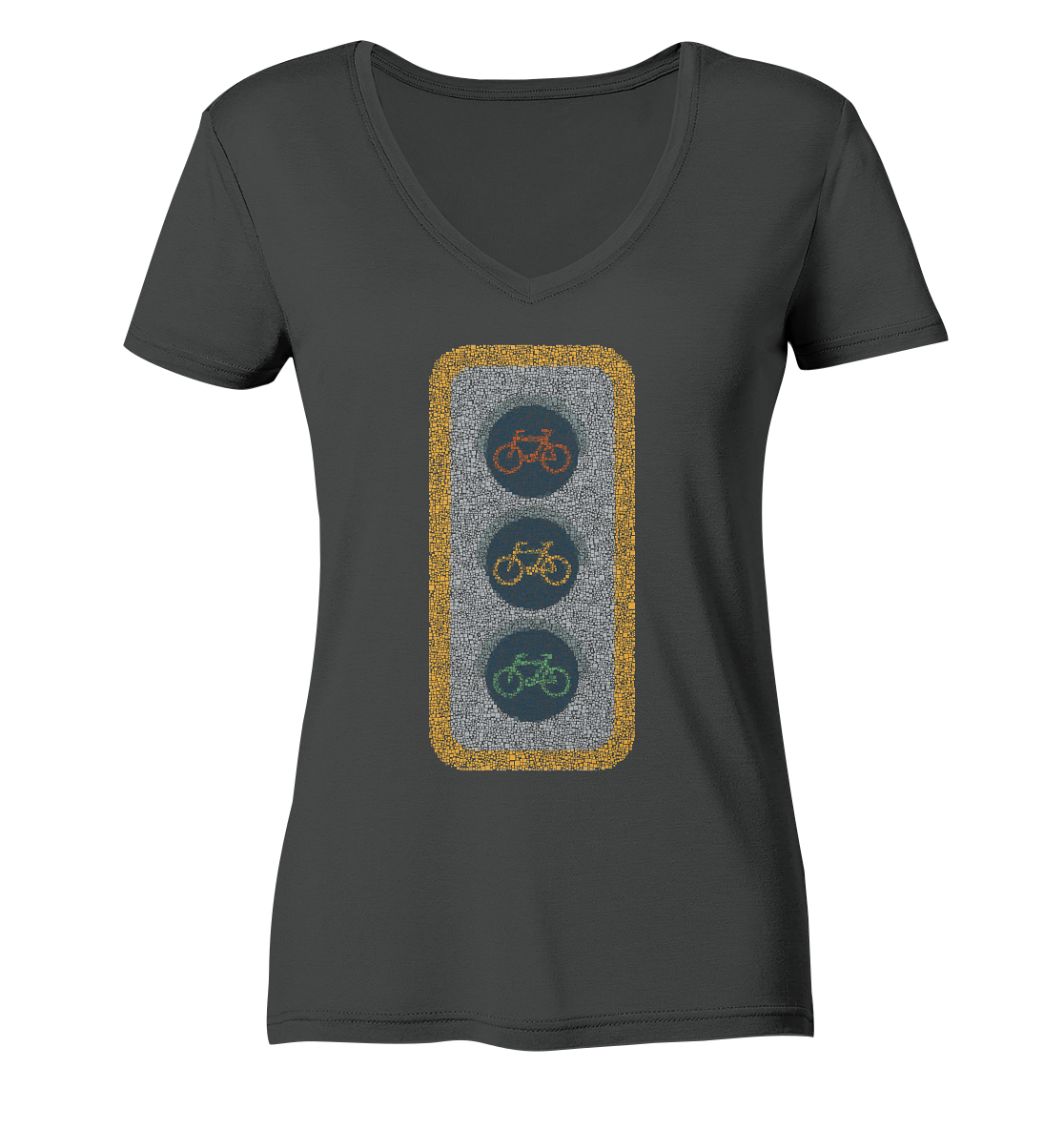 Fahrradampel 02 - Ladies Organic V-Neck Shirt