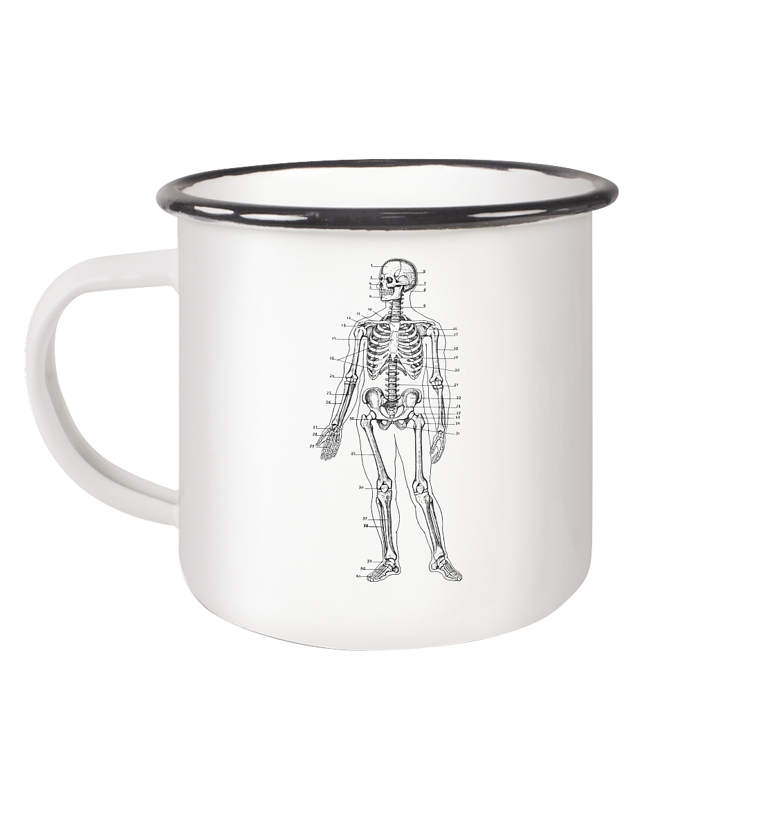 Skeleton No.1 - Emaille Tasse (Black)