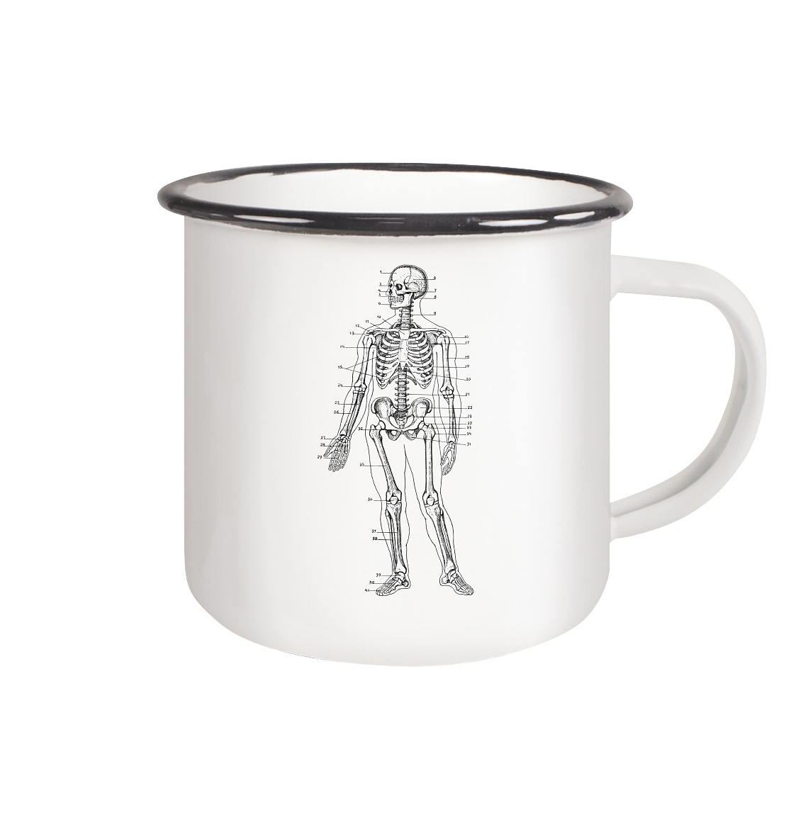 Skeleton No.1 - Emaille Tasse (Black)