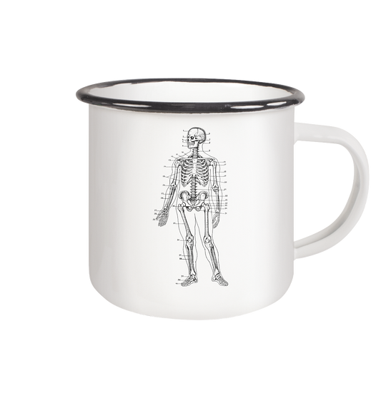 Skeleton No.1 - Emaille Tasse (Black)