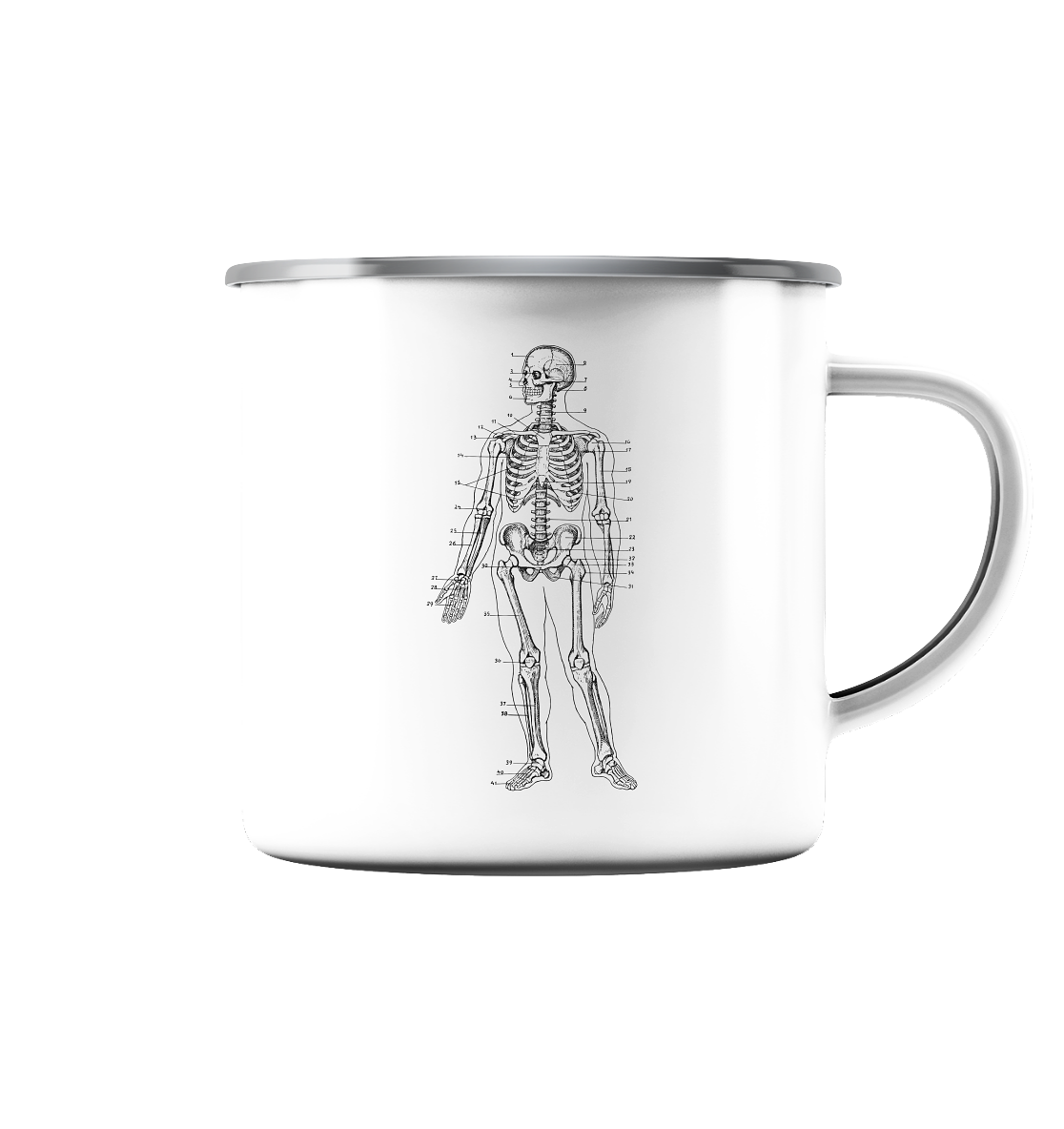 Skeleton No.1 - Emaille Tasse (Silber)