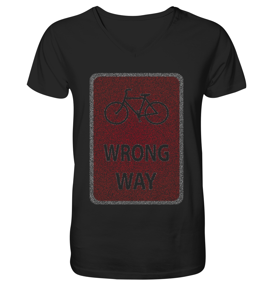 Road Sign Wrong Way - Mens Organic V-Neck Shirt