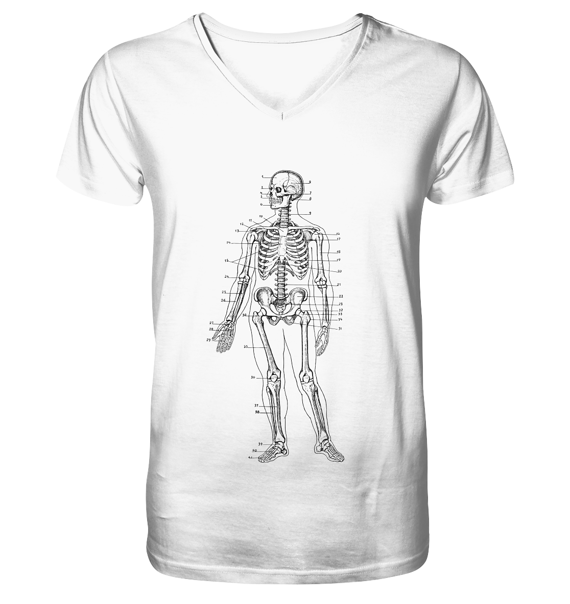 Skeleton No.1 - Organic V-Neck Shirt