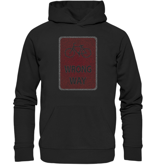 Road Sign Wrong Way - Organic Hoodie