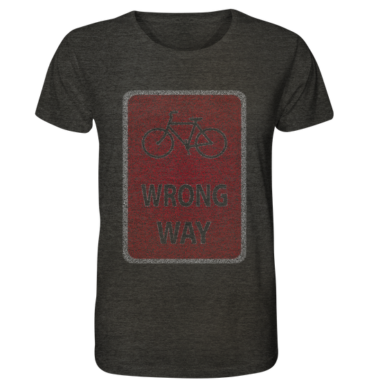 Road Sign Wrong Way - Organic Shirt (meliert)