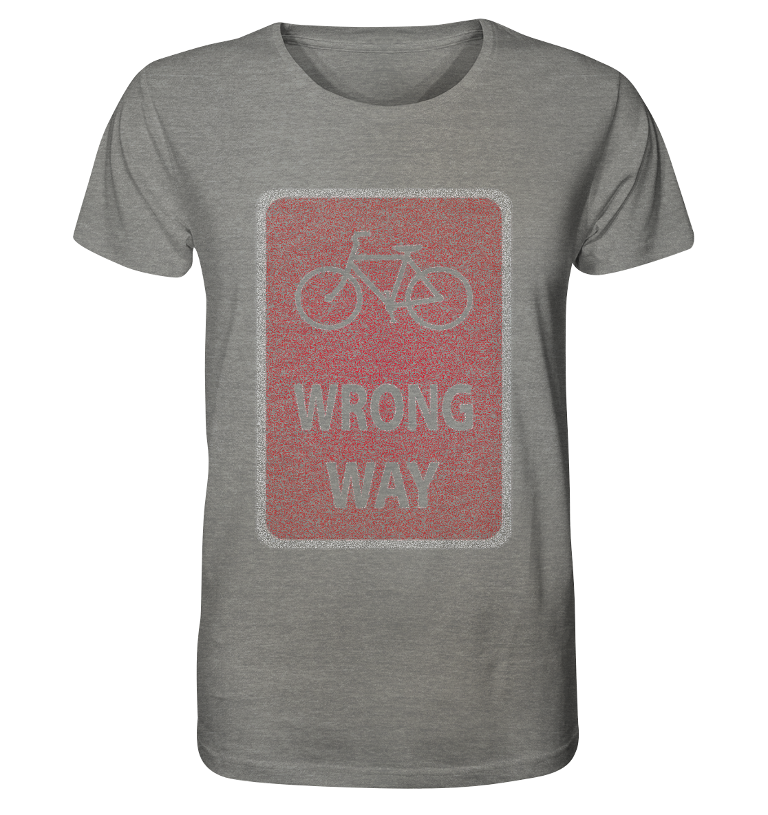 Road Sign Wrong Way - Organic Shirt (meliert)