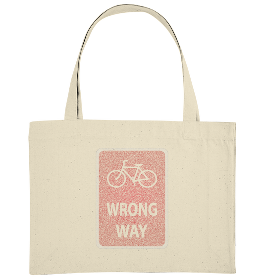 Road Sign Wrong Way - Organic Shopping-Bag