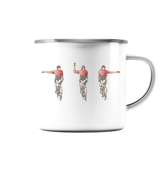 Road Sign Driver 03 - Emaille Tasse (Silber)