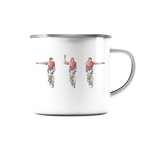 Road Sign Driver 03 - Emaille Tasse (Silber)