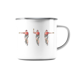 Road Sign Driver 03 - Emaille Tasse (Silber)