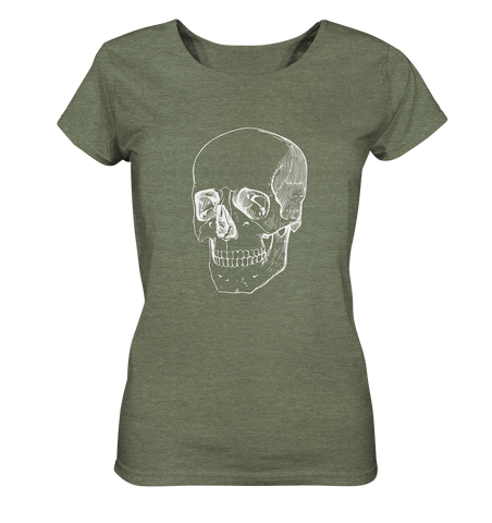 Totenkopf Weiß No.1 - Ladies Organic Shirt (meliert)