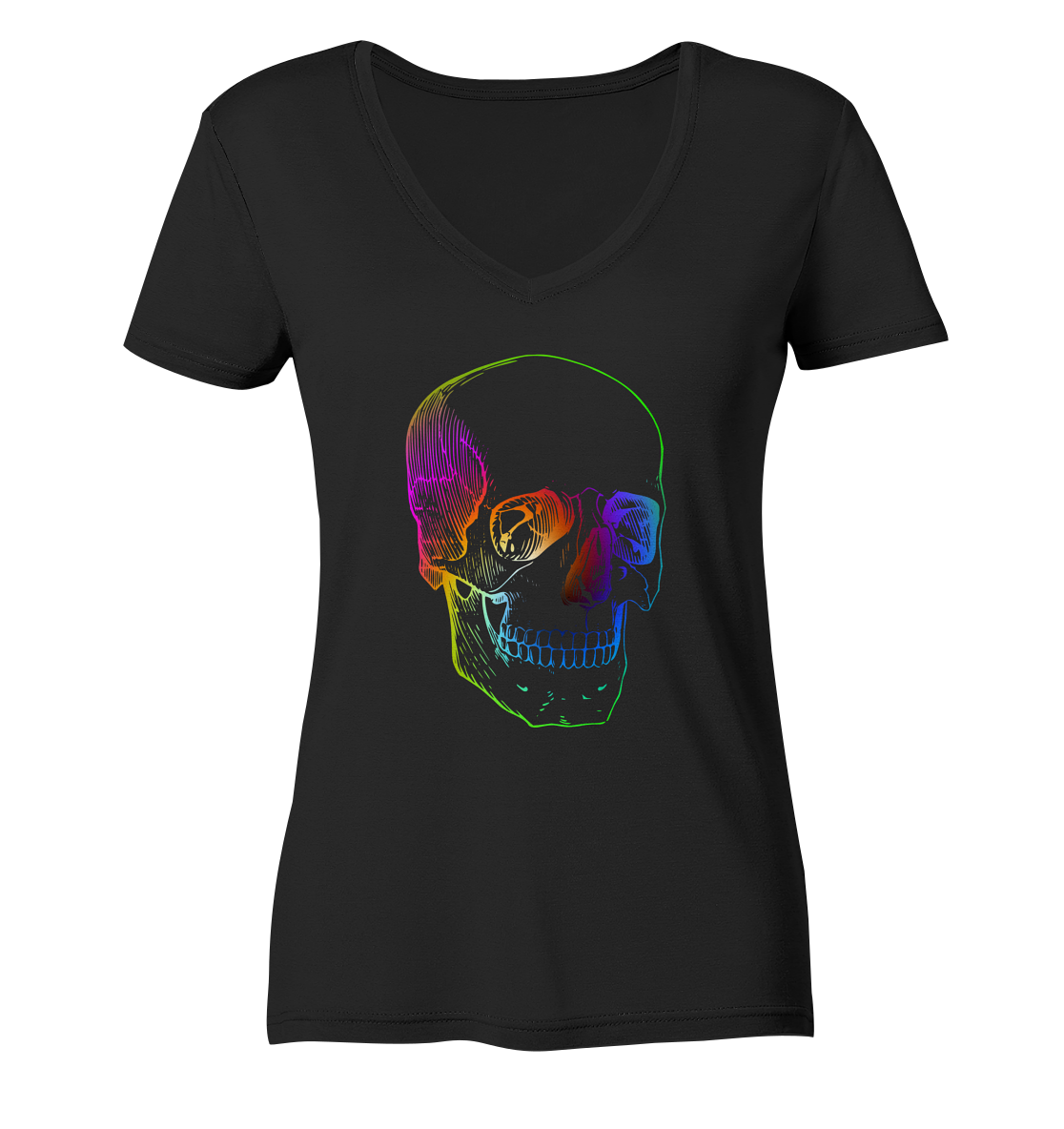 Totenkopf bunt No. 1 - Ladies Organic V-Neck Shirt