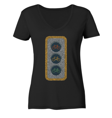 Fahrradampel 02 - Ladies Organic V-Neck Shirt