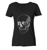 Totenkopf Weiß No.1 - Ladies Organic V-Neck Shirt
