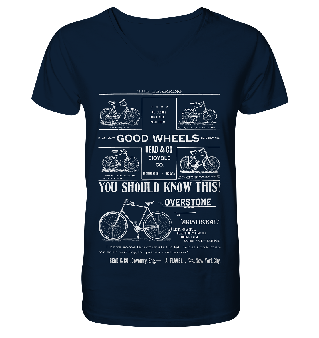Good Wheel - Mens Organic V-Neck Shirt