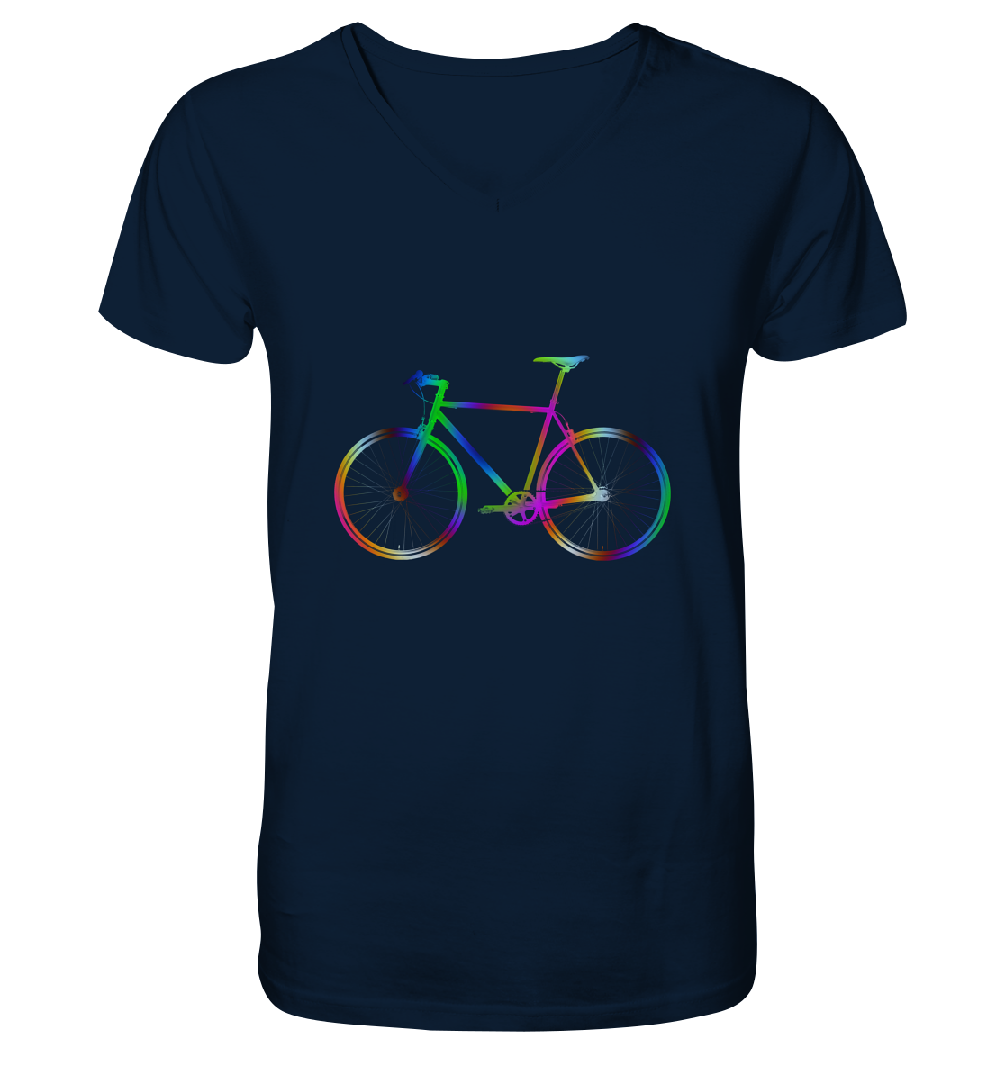 Fixie No. 2 bunt - Mens Organic V-Neck Shirt