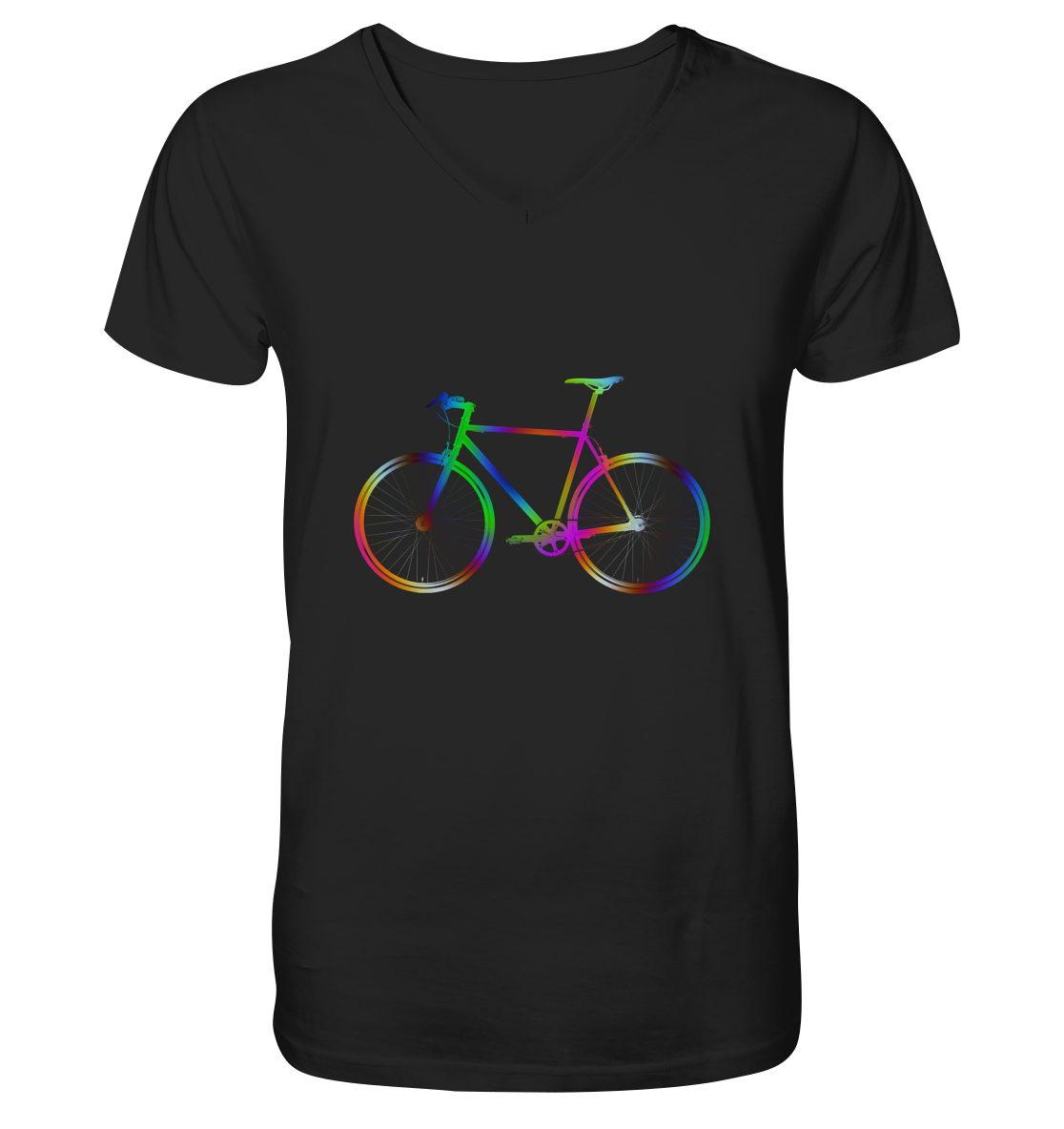 Fixie No. 2 bunt - Mens Organic V-Neck Shirt