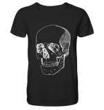 Totenkopf Weiß No.1 - Mens Organic V-Neck Shirt, uni