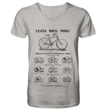 Lester Wheel Works - Mens Organic V-Neck Shirt