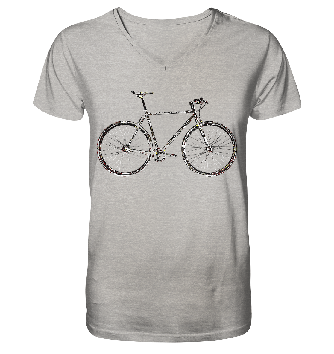 Fixie No. 1 - Mens Organic V-Neck Shirt