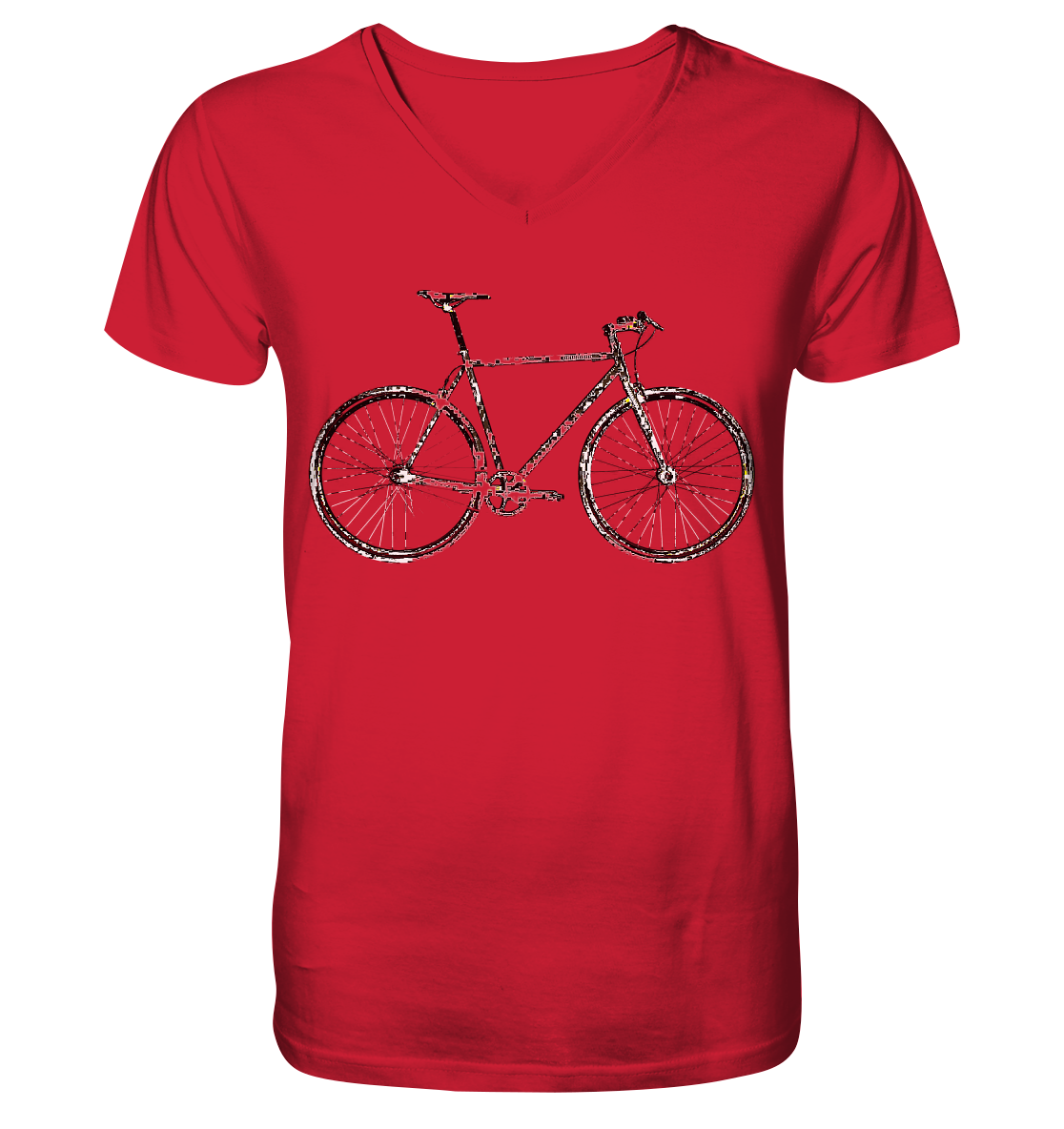 Fixie No. 1 - Mens Organic V-Neck Shirt