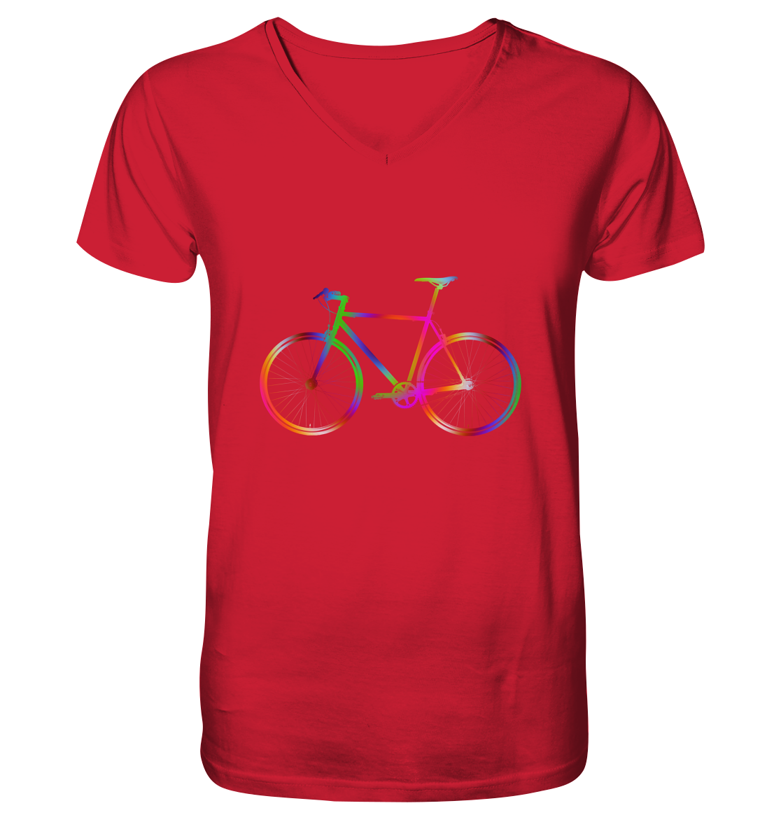 Fixie No. 2 bunt - Mens Organic V-Neck Shirt