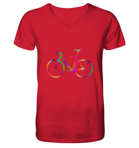 Fixie No. 2 bunt - Mens Organic V-Neck Shirt