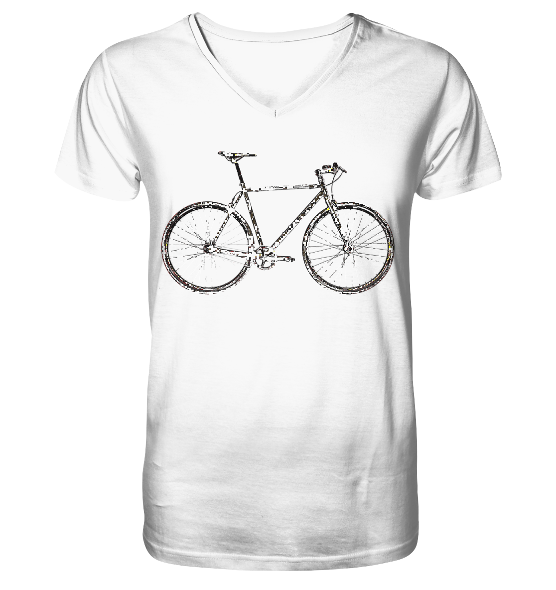 Fixie No. 1 - Mens Organic V-Neck Shirt