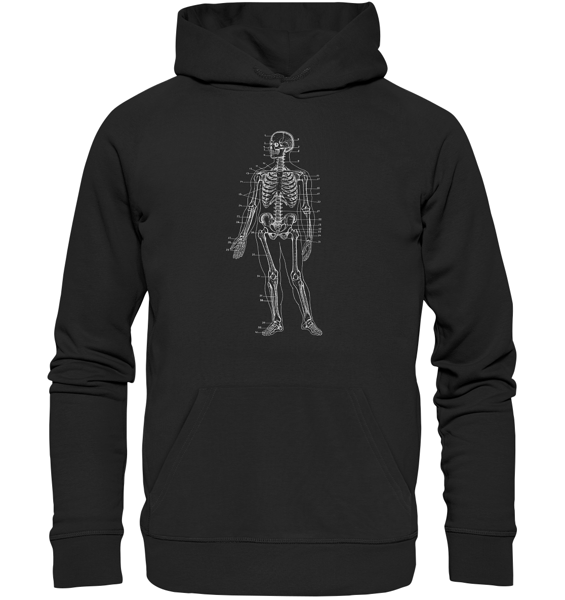 Skelett mit Zahlen - Organic Hoodie