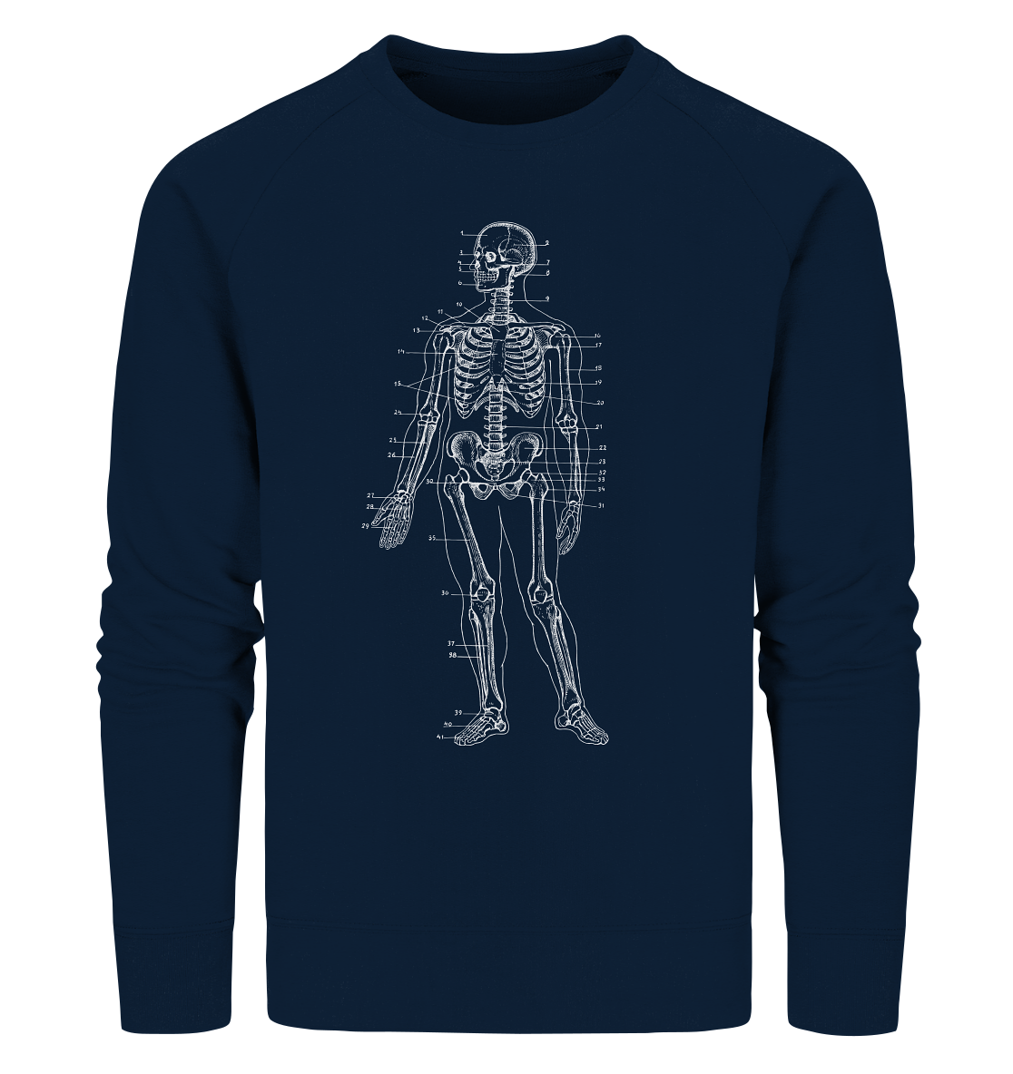 Skelett mit Zahlen - Organic Sweatshirt