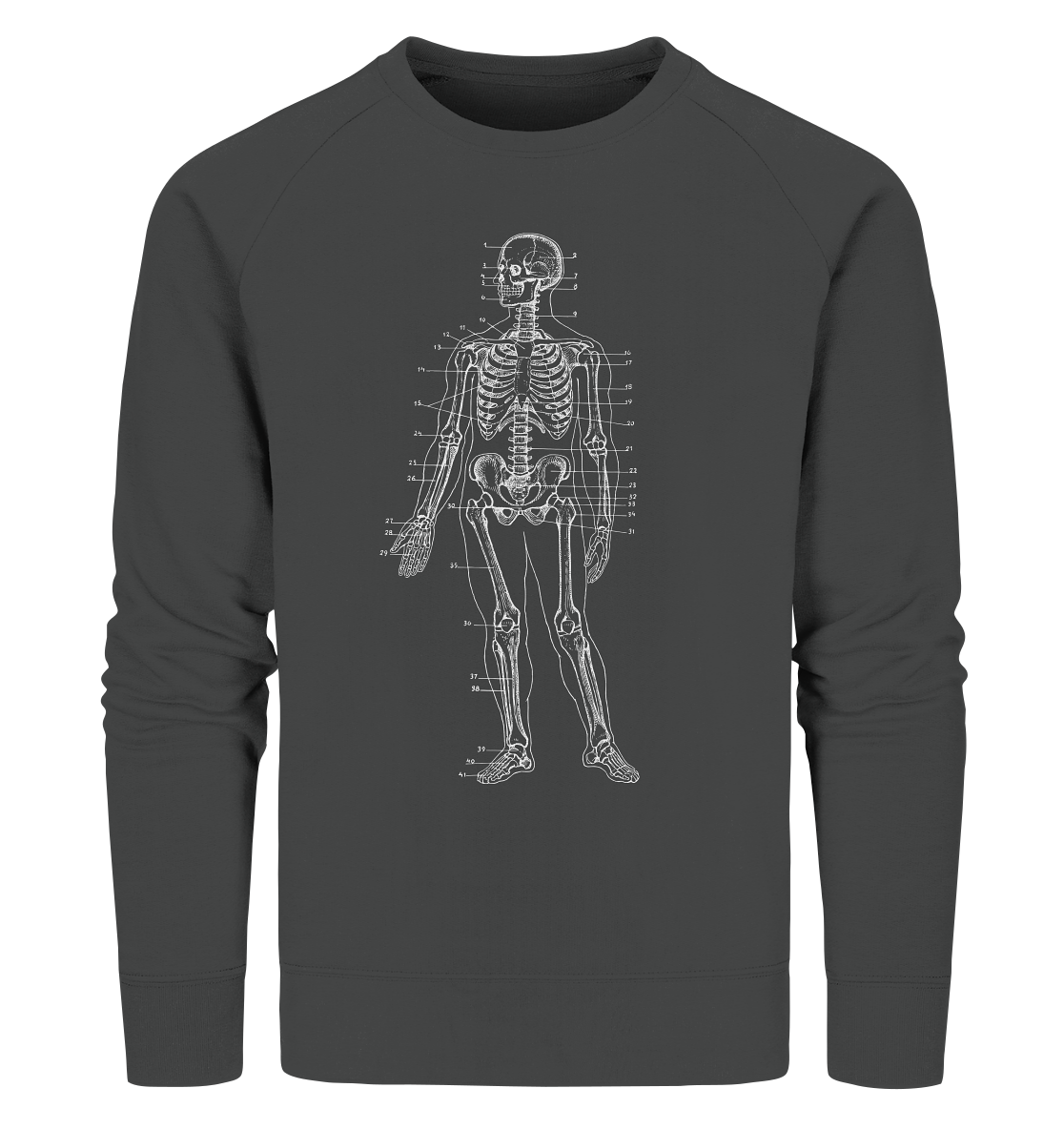 Skelett mit Zahlen - Organic Sweatshirt