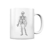 Skelett mit Zahlen, schwarz - Tasse glossy